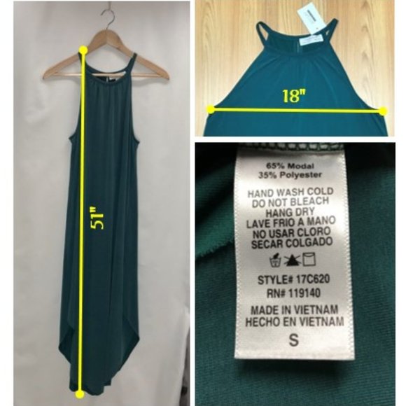 Imogen dress hunter green maxi sleeveless small - Picture 5 of 5